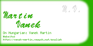 martin vanek business card